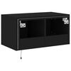 vidaXL TV Wall Cabinet Black Engineered Wood Medium TV Wall Cabinet