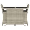vidaXL Bistro Set Light grey PE rattan, powder-coated steel, tempered glass