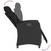 vidaXL Reclining Garden Chair Set of 2 Black PE rattan Standard