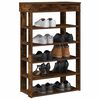 vidaXL Shoe Rack Smoked Oak Engineered Wood 23.6 x 11.8 x 38.6 in