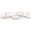 vidaXL 8 Piece Patio Lounge Set White Solid Pinewood