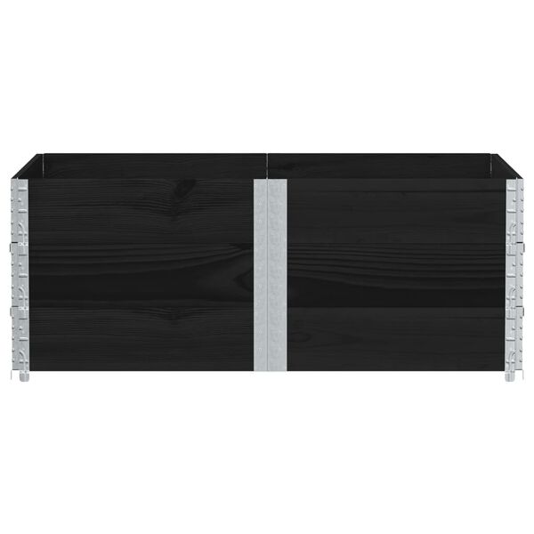 vidaXL Garden Planter Black Solid pine wood Large Foldable