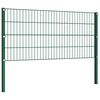 vidaXL Fence Panel with Posts Iron 477.2"x31.5" Green