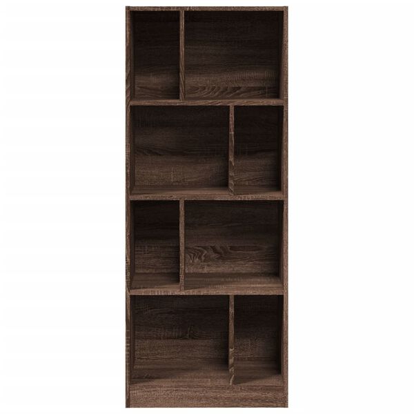 vidaXL Bookcase Brown oak Engineered wood Medium Bookcase Rectangular