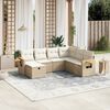 vidaXL Garden Sofa Set Beige PE rattan, powder-coated steel, fabric