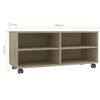 vidaXL TV Cabinet Sonoma Oak Engineered Wood Compact Lockable Wheels