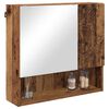 vidaXL Mirror Cabinet Old Wood 23.23 x 6.69 x 21.65 in Engineered Wood