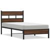 vidaXL Bed Frame Brown oak Steel Twin Bed Frame Rectangular Modern