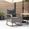 vidaXL Garden Rocking Chair Grey PE rattan, powder-coated steel