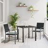 vidaXL Garden Dining Set 3 pcs Black Poly rattan