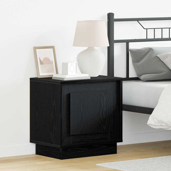 vidaXL Bedside Cabinet 2 pcs Black 17.32 x 13.58 x 17.72 in