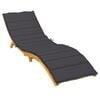 vidaXL Sun Lounger Cushion Black Oxford fabric (100% polyester), Foam fiber