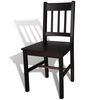 vidaXL Dining Chair Set of 4 Dark Brown Solid Pine Wood Standard