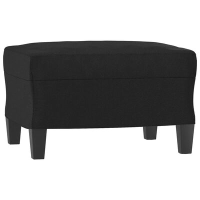 Black covered ottoman with short legs