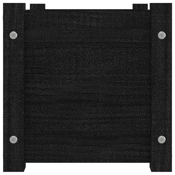 vidaXL Garden Planter Black Solid pinewood 23.6 x 12.2 x 12.2 in Durable