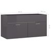vidaXL Sink Cabinet High gloss grey Engineered wood Large
