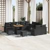 vidaXL Garden Sofa Set Height-Adjustable 13 pcs Black poly rattan