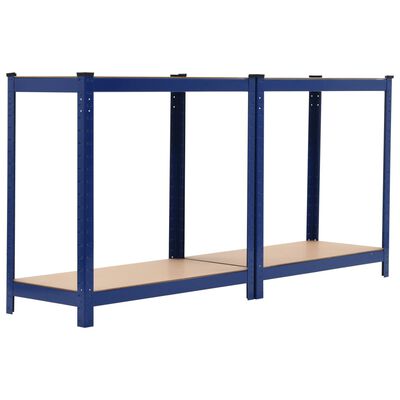 vidaXL 4-Layer Storage Shelf Blue Steel&Engineered Wood