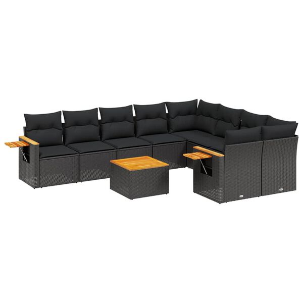 vidaXL Garden Sofa Set Black