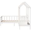 vidaXL Day Bed And Bench Set White Solid pine wood Single size