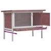 vidaXL Rabbit Hutch Brown Solid pine wood One size Rabbit Hutch