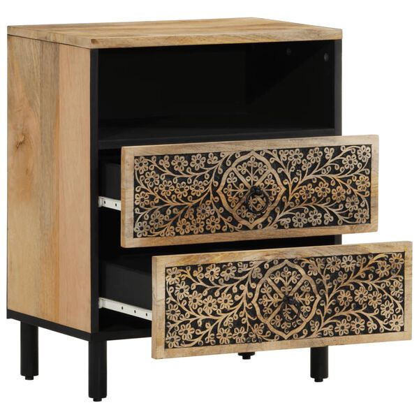 vidaXL Bedside Cabinet Mango wood with iron accents