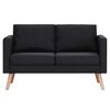 vidaXL Sofa Black Wooden frame and polyester fabric 2-seater and 3-seater