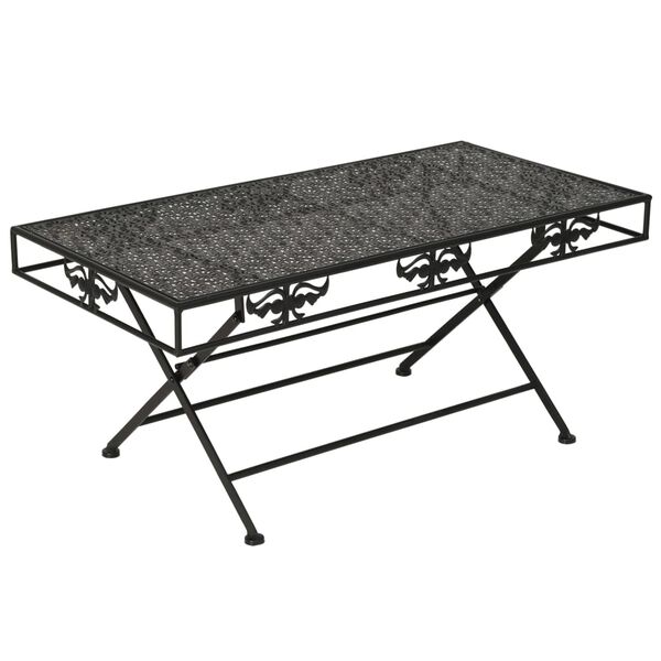 vidaXL Coffee Table Black Metal Medium Foldable Coffee Table