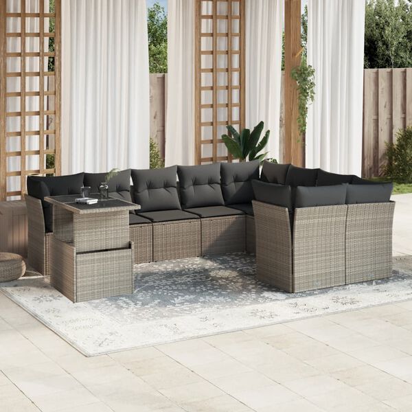 vidaXL Garden Sofa Set Light Grey, Anthracite