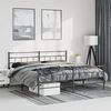 vidaXL Metal Bed Frame Black Powder-Coated Steel 76 x 80 in Bed Frame