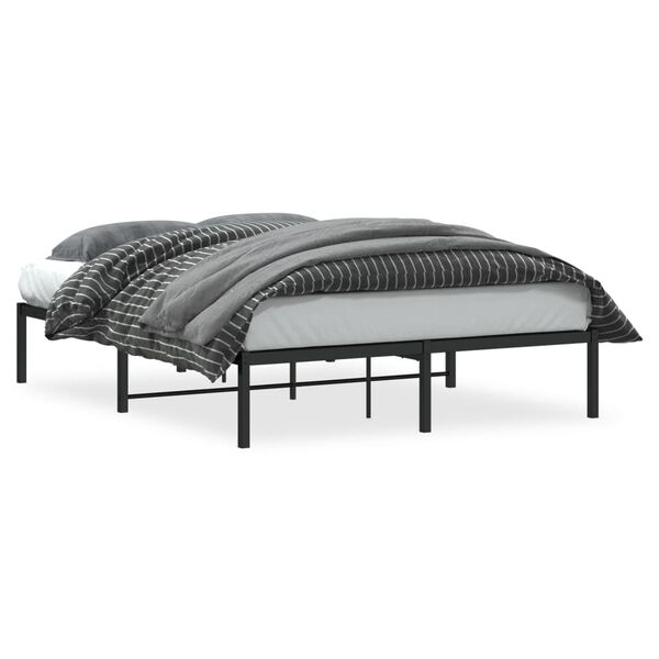 vidaXL Metal Bed Frame without Mattress Black 53.1"x74.8"