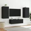 vidaXL 3 Piece TV Wall Stands with LED Lights Black