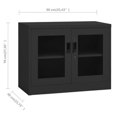 vidaXL Office Cabinet Anthracite 35.4"x15.7"x27.6" Steel