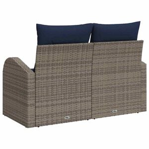 vidaXL Garden Sofa Gray 124 x 62 x 85 cm poly rattan