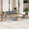 vidaXL Garden Sofa Set Beige, Light Grey