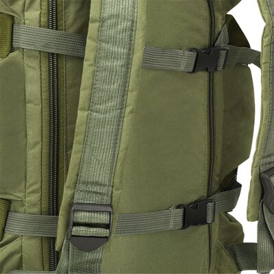 vidaXL 3-in-1 Army-Style Duffel Bag 23.8 gal Olive Green