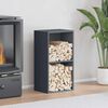 vidaXL Firewood Rack Anthracite 15.7x11.8x29.5" Cold-rolled steel