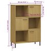 vidaXL Bookcase Brown Solid pine wood, Metal Medium Bookcase