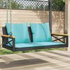 vidaXL Patio Swing Bench Black, Blue