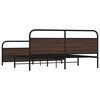 vidaXL Bed Frame Brown oak Steel, Engineered wood Double