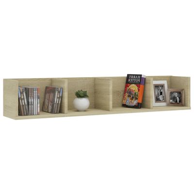 vidaXL CD Wall Shelf Sonoma Oak 39.4"x7.1"x7.1" Engineered Wood