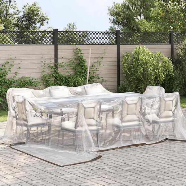 vidaXL Clear Tarpaulin with Eyelets 13.1x13.1' Polyethylene