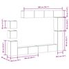 vidaXL TV Cabinet Set Set of 9 Old wood Engineered wood 9 Piece Set