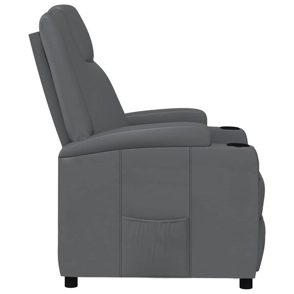 vidaXL Reclining Chair Anthracite Faux Leather