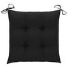 vidaXL Patio Chair Set of 2 Teak wood, Black cushions
