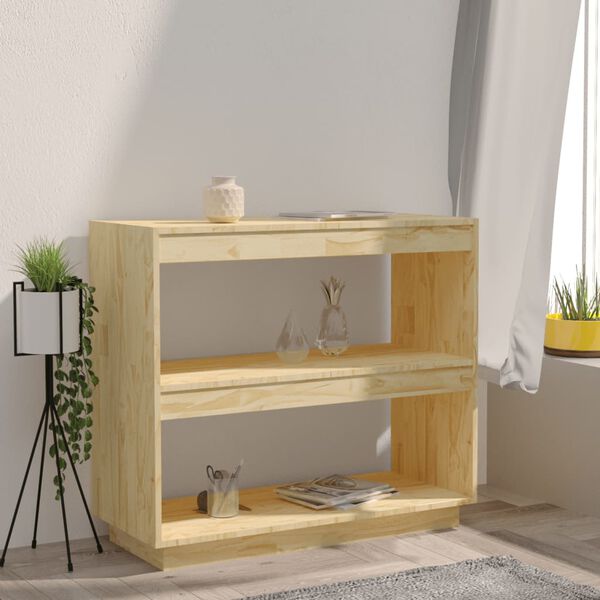vidaXL Book Cabinet Natural wood Solid pinewood Medium Book Cabinet