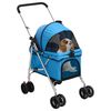 vidaXL Dog Stroller Blue 300D oxford fabric, steel Medium Foldable
