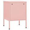 vidaXL Nightstand Set of 2 Pink Steel Small Nightstand Square