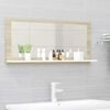 vidaXL Mirror White and Sonoma Oak Engineered Wood 35.4 x 4.1 x 14.6 in