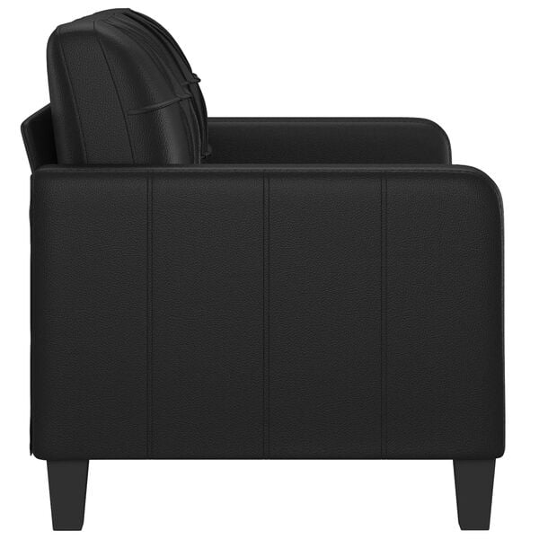 vidaXL 2-seater Sofa Black Faux leather, metal, textilene 2-seater